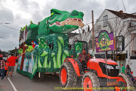 Allagator float in Krewe of Alla - photo by Jules Richard