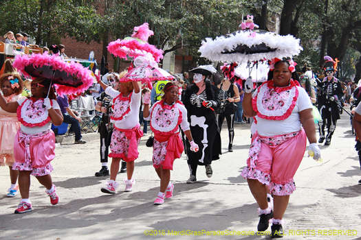The Baby Dolls appear in the Mystic Krewe of Femme Fatale Mardi Gras parade - photo by Jules Richard