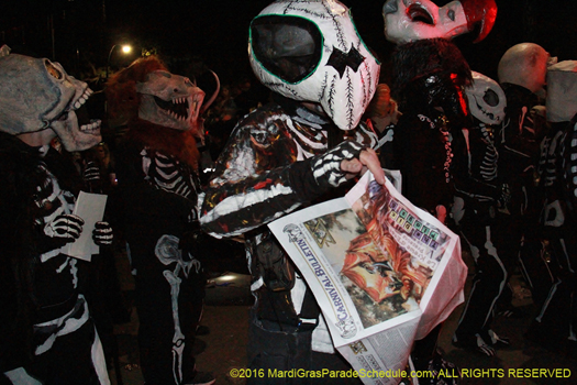 Le Krewe d'Etat bullitins avaiable at parade - photo by Jules Richard