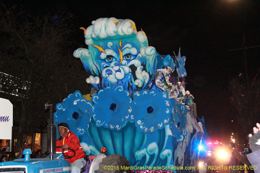 Blaine Kern and Henri Schindler designer float in Knights of Babylon parade, Mardi Gras, New Orleans - phot by Jules Richard